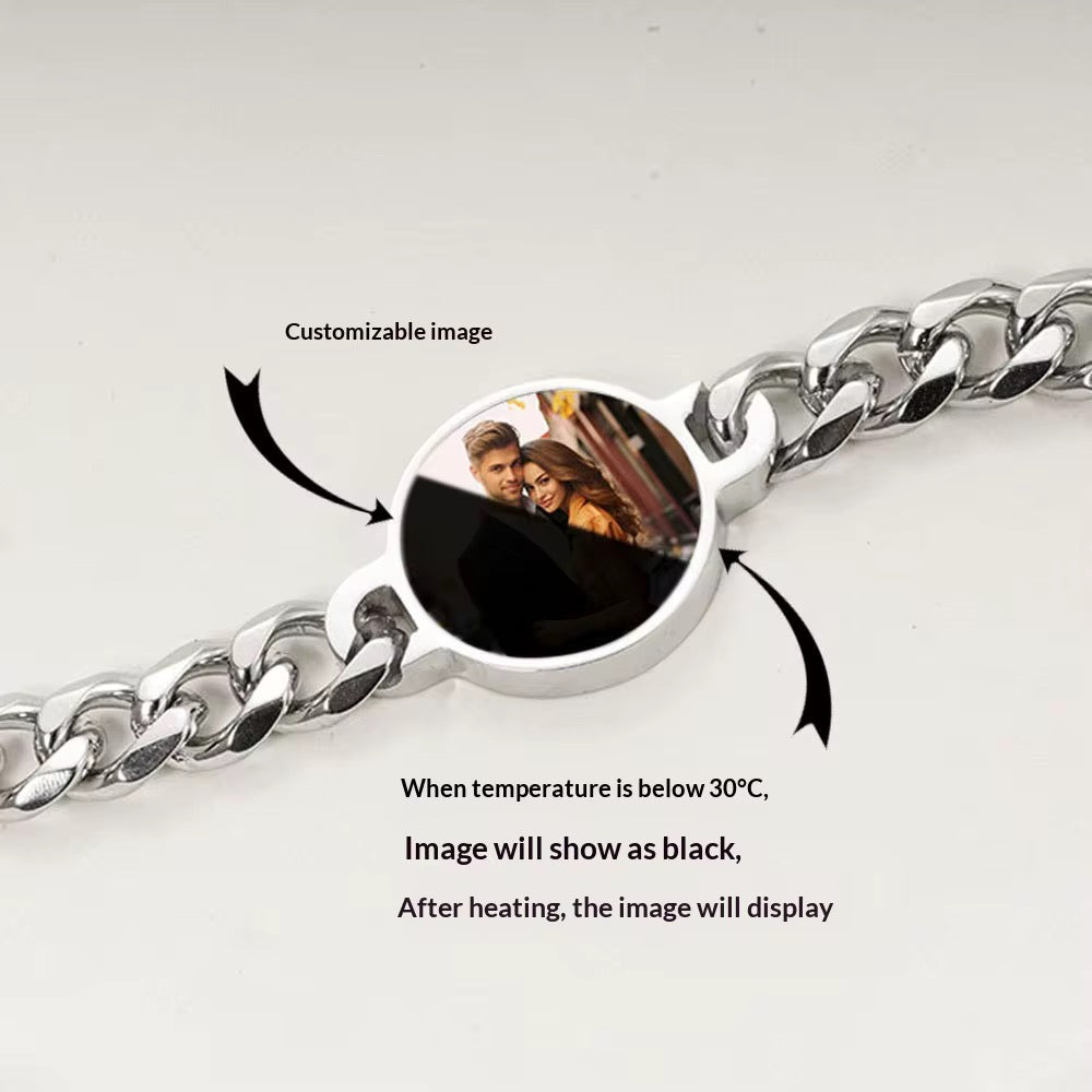Temperature Activated Photo Bracelet – Custom Hidden Picture Jewelry Gift