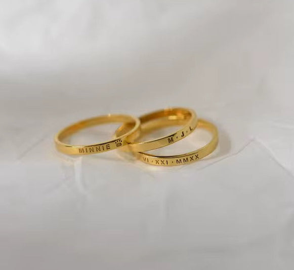 Custom Name & Date Engraved Ring