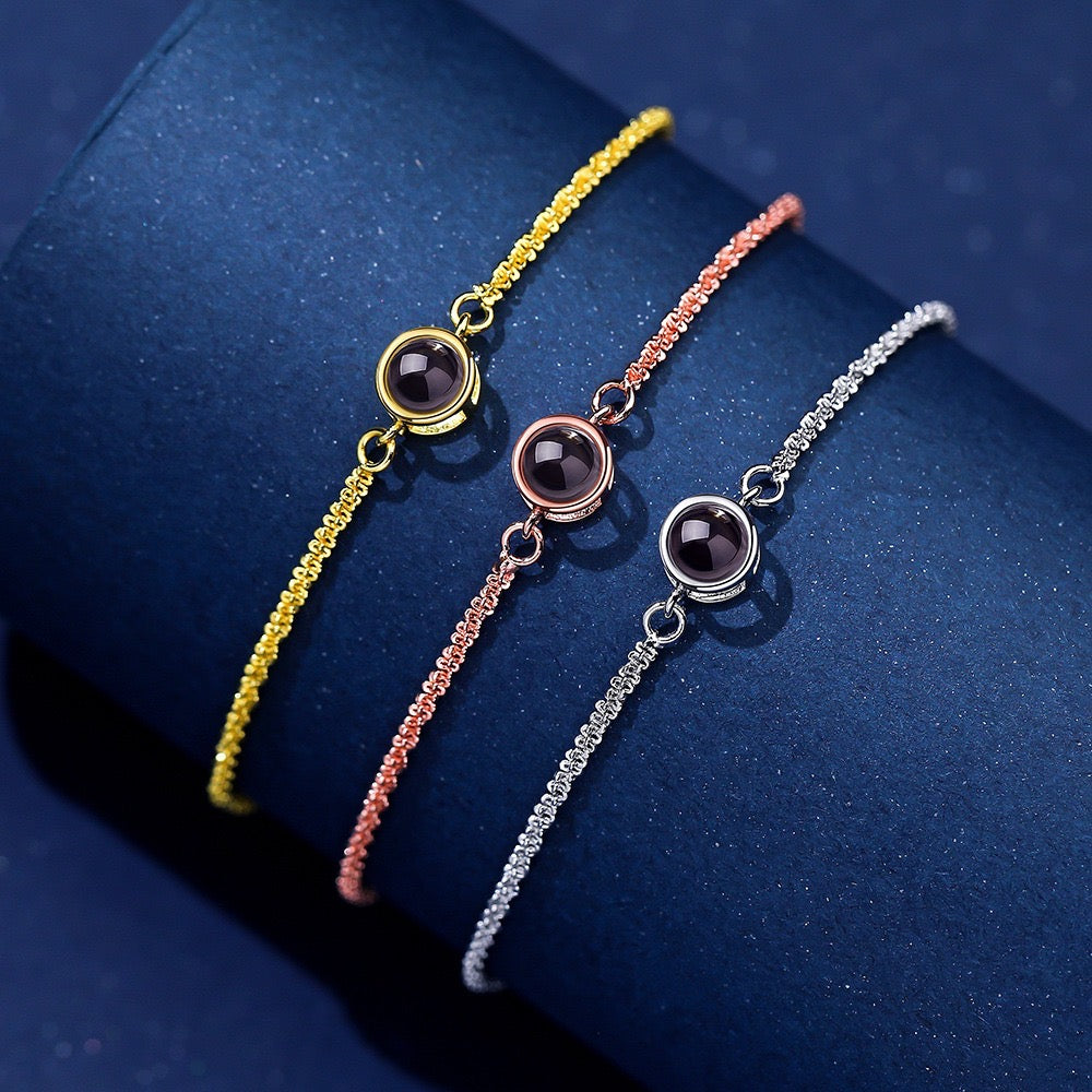Personalized photo projection bracelet | Custom memory jewelry