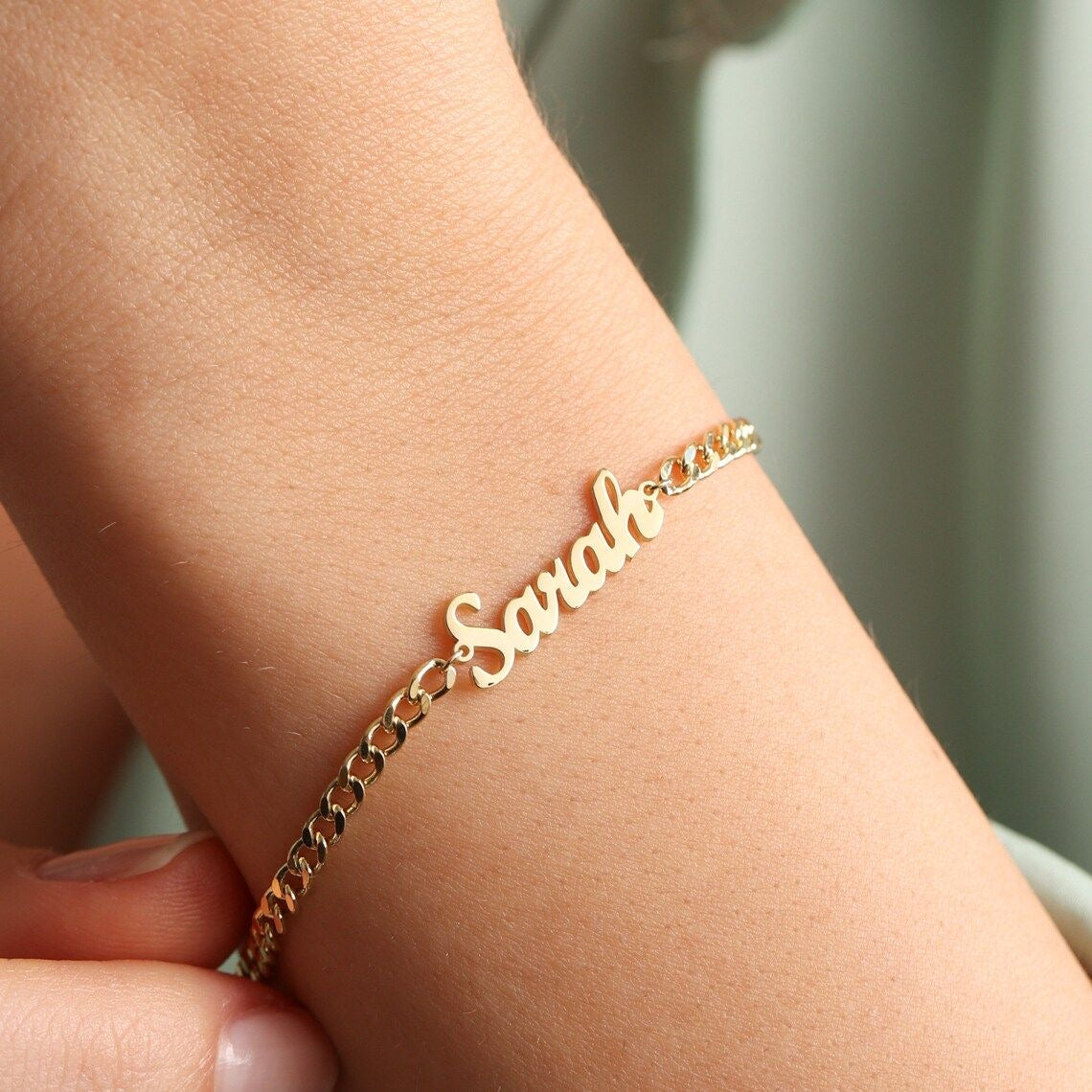 Custom Name Bracelet – Minimal Gold Personalized