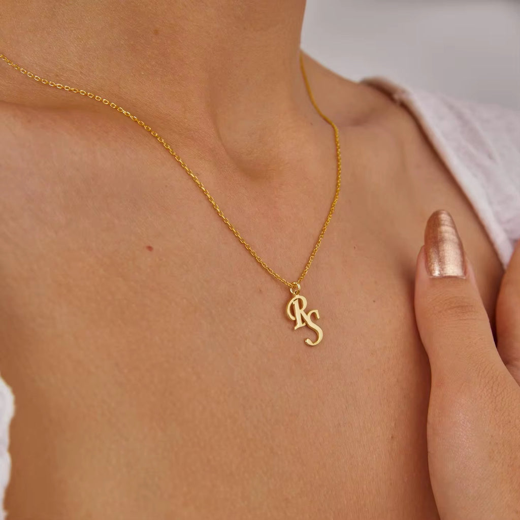 Sci jewel- gold initial necklace