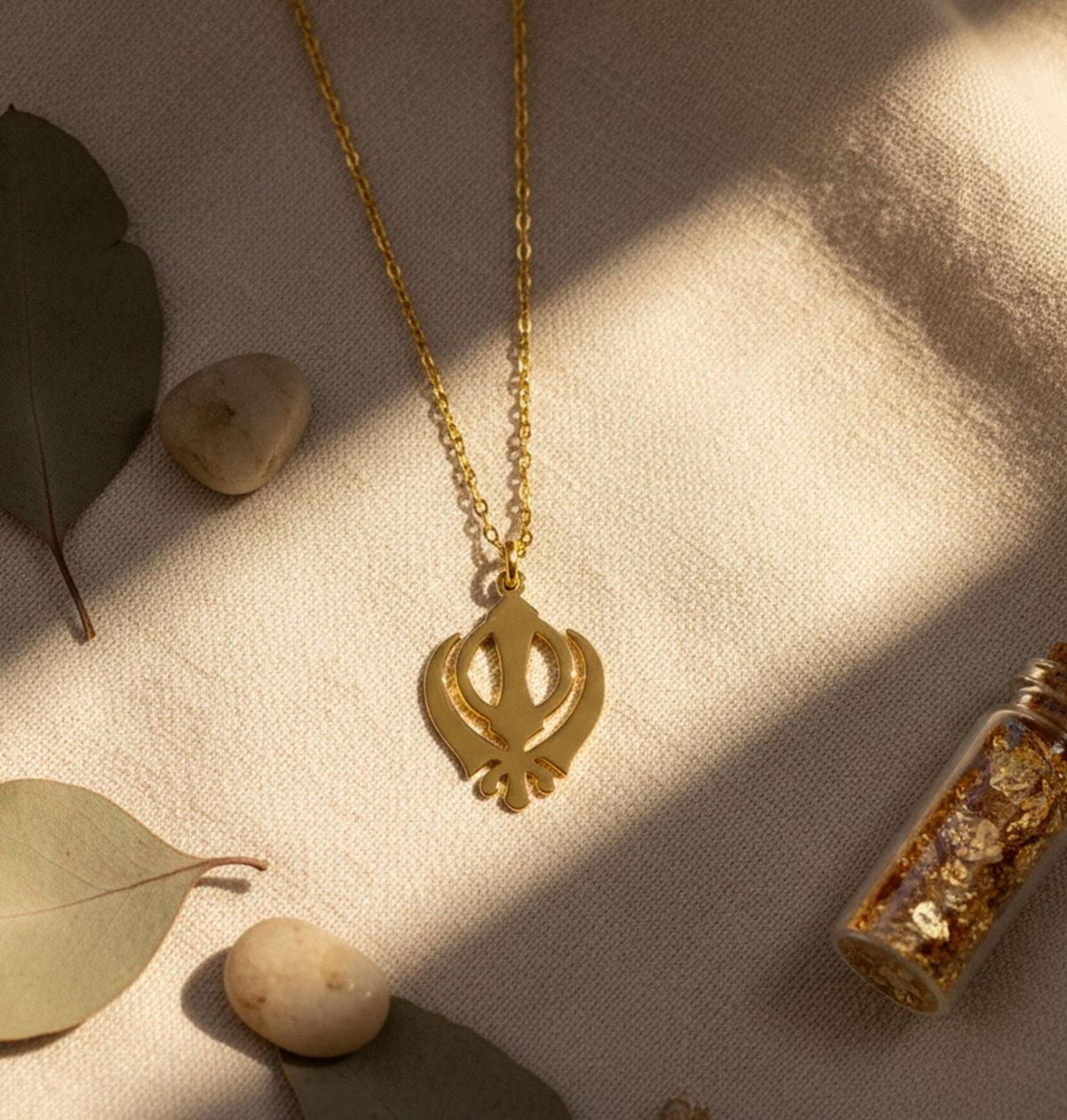 Sikh Khanda Necklace | Minimal Khanda Symbol Pendant for Men & Women