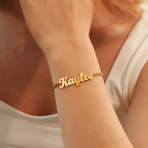 Custom Name Bracelet – Minimal Gold Personalized