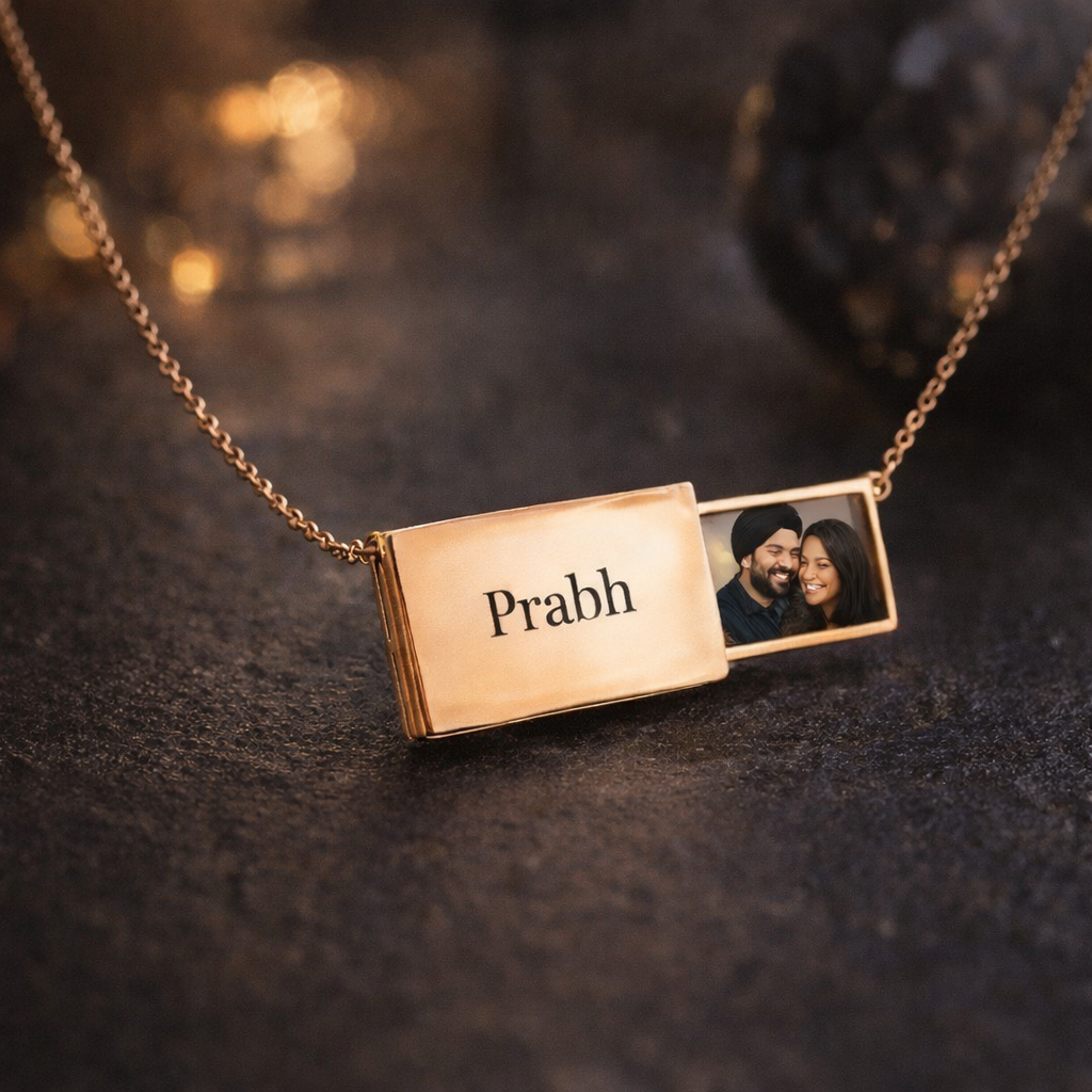 Personalized Photo Necklace with Custom Message – Hidden Image Memory Jewelry