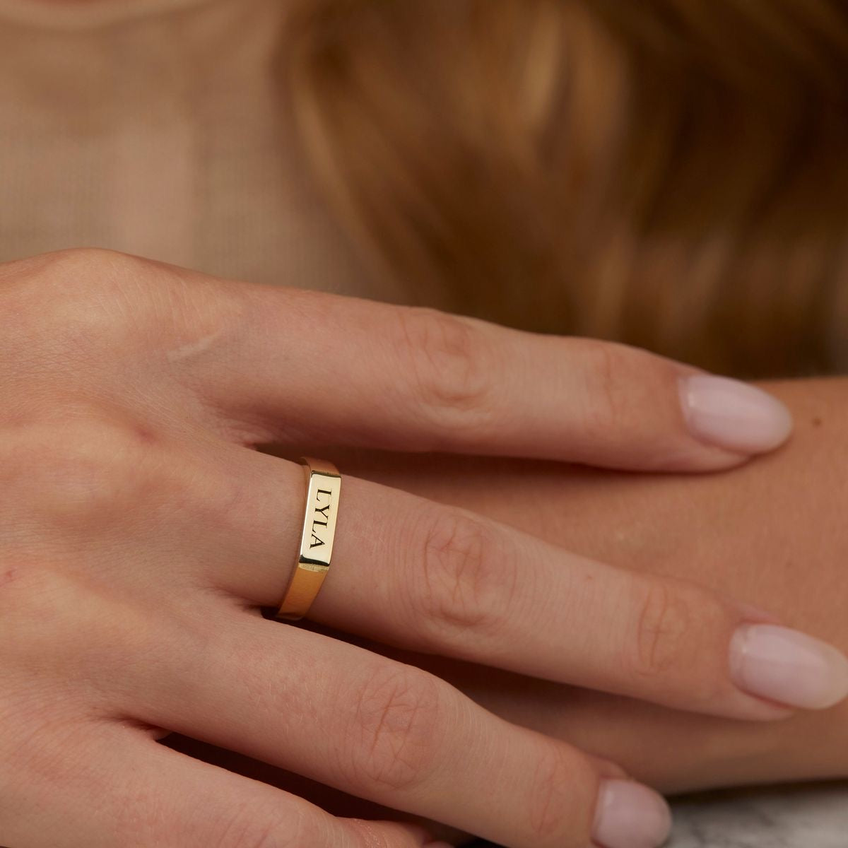 Personalized Name Band Ring – Custom Engraved Minimal Gold Ring