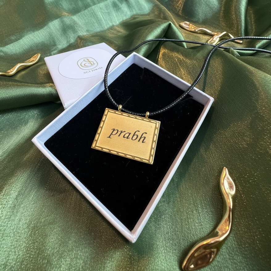 Custom Engraved Taveez Pendant on Black Thread or different chain styles