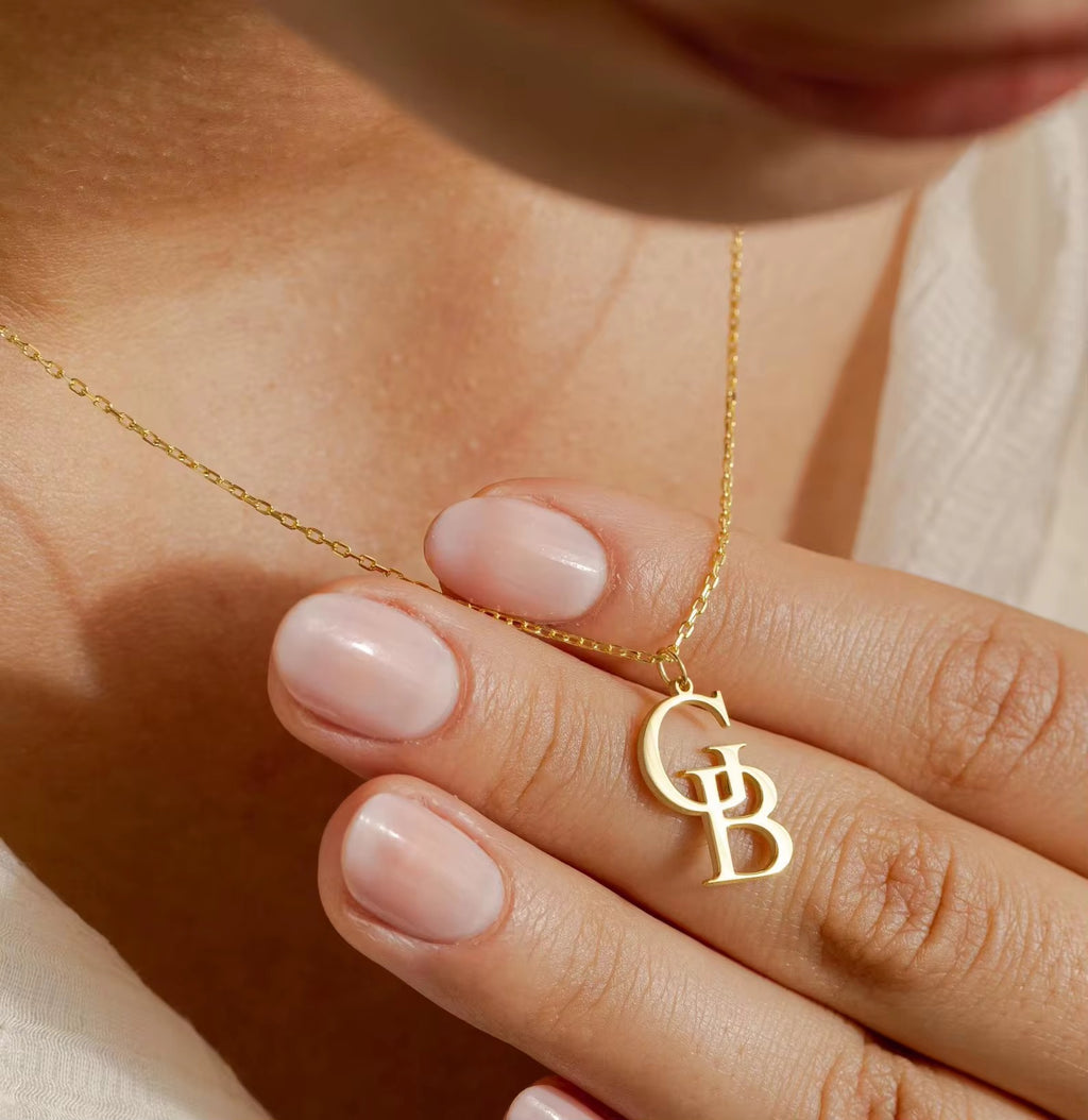 Sci jewel- gold initial necklace