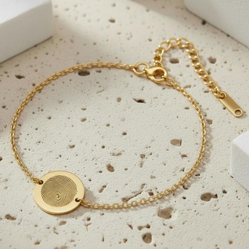 Personalized Fingerprint Heart Bracelet – Custom Memory Bracelet
