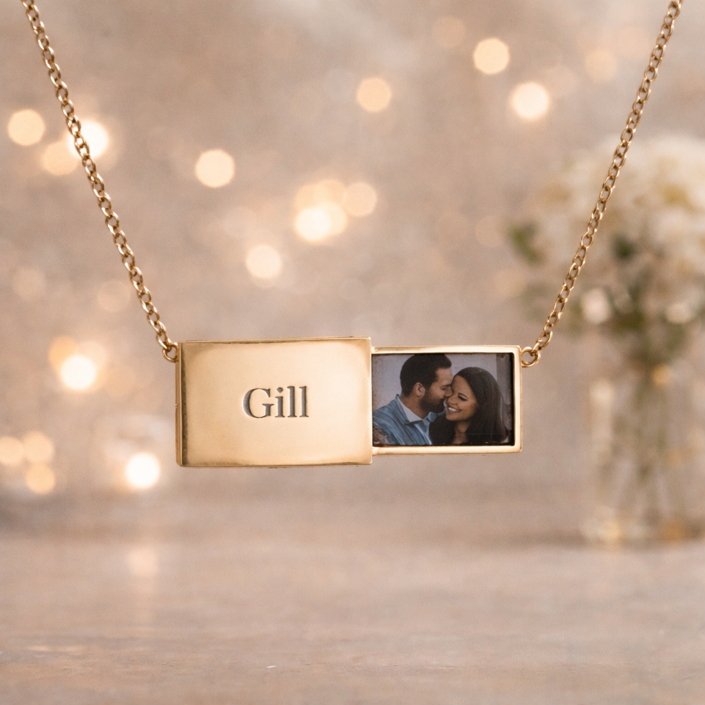 Personalized Photo Necklace with Custom Message – Hidden Image Memory Jewelry