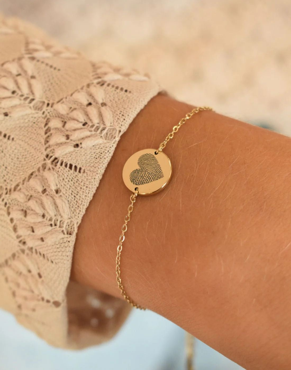 Personalized Fingerprint Heart Bracelet – Custom Memory Bracelet
