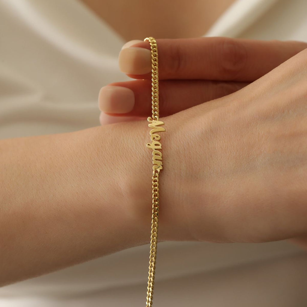 Custom Name Bracelet – Minimal Gold Personalized