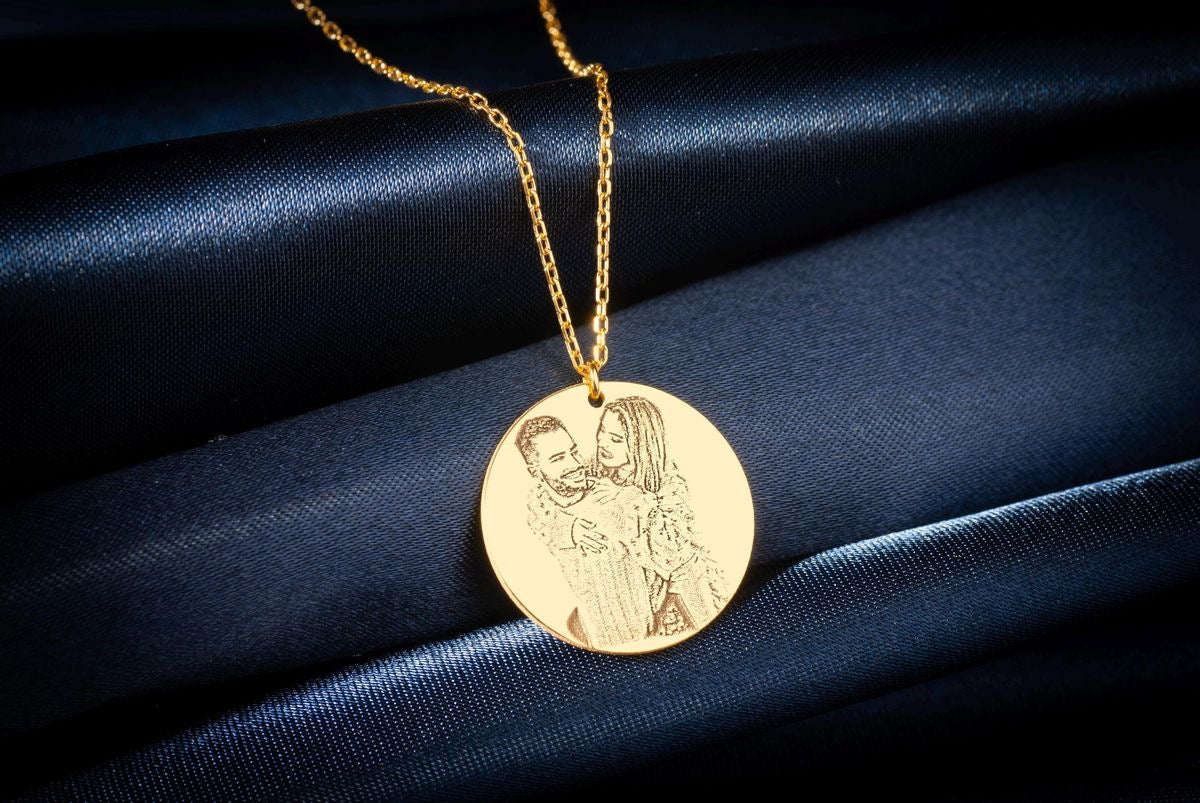 Personalized Photo Engraved Necklace | Custom Picture Necklace | Memory Keepsake Jewelry
