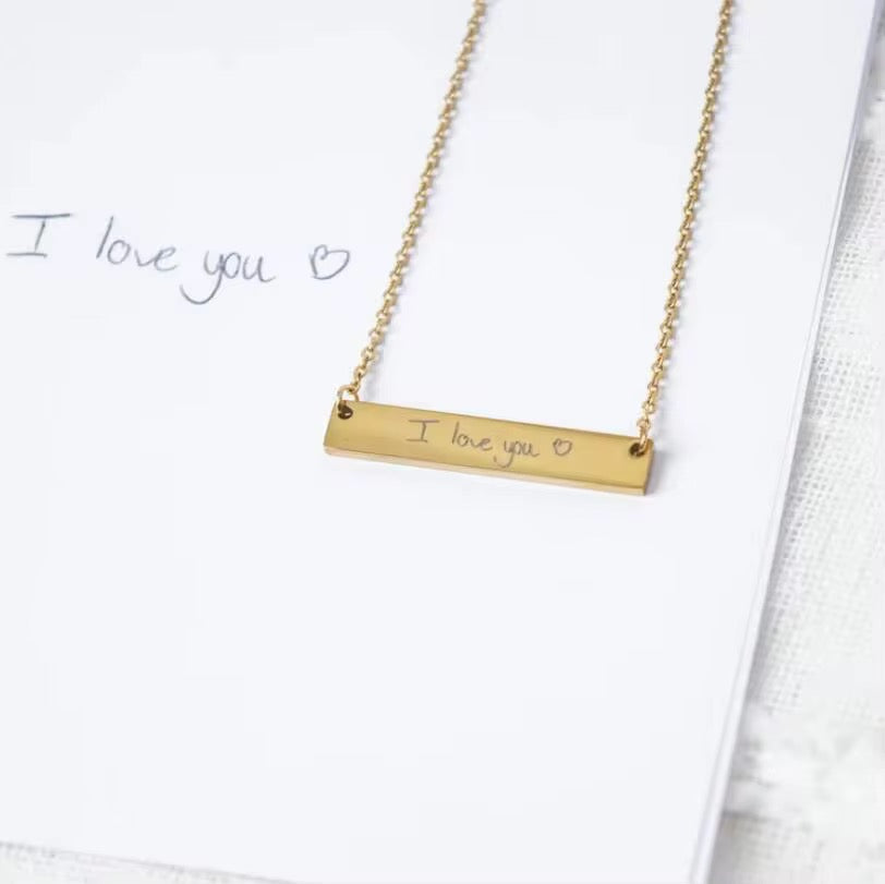 Engraved Bar Necklace – Personalized Name
