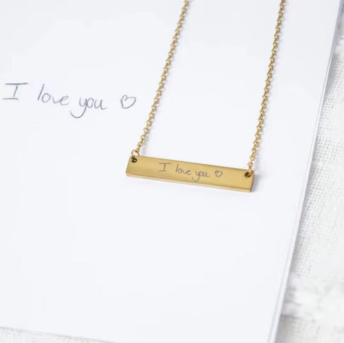 Engraved Bar Necklace – Personalized Name