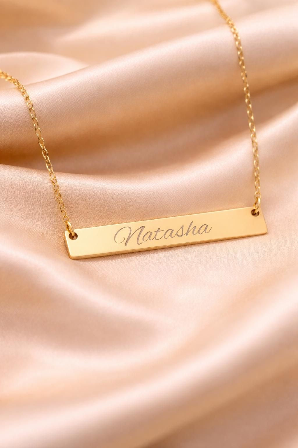 Engraved Bar Necklace – Personalized Name
