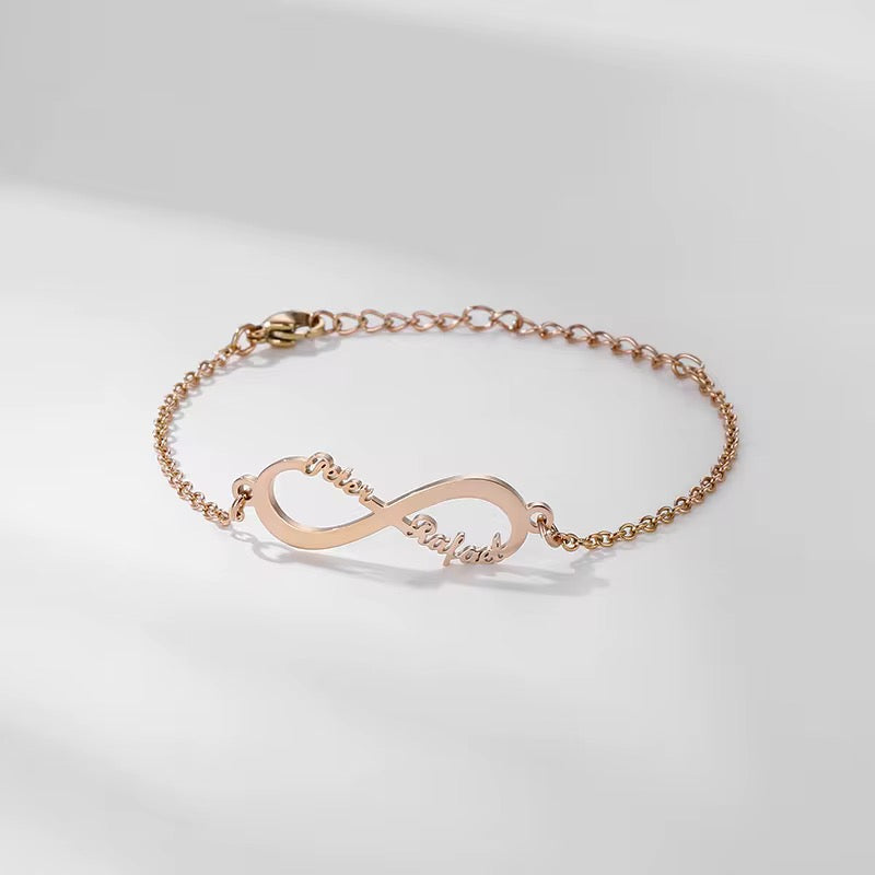 Personalized Infinity Name Bracelet-Adjustable Minimalist Jewelry Gift