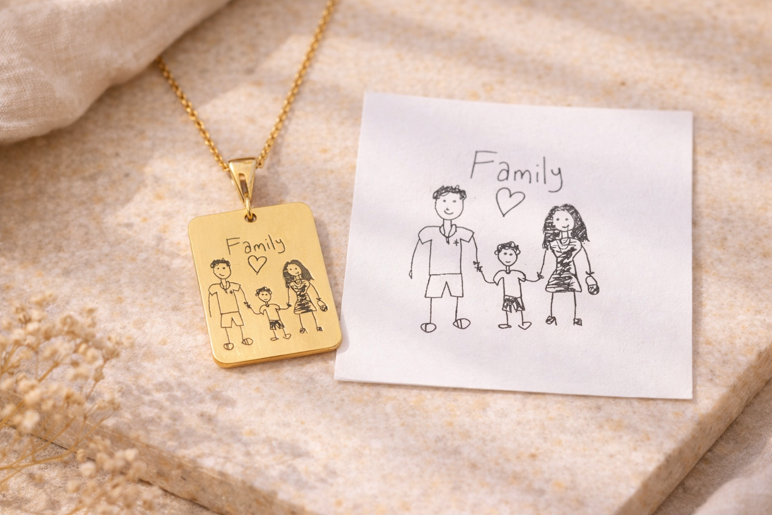 Personalized photo engraved necklace | Custom design