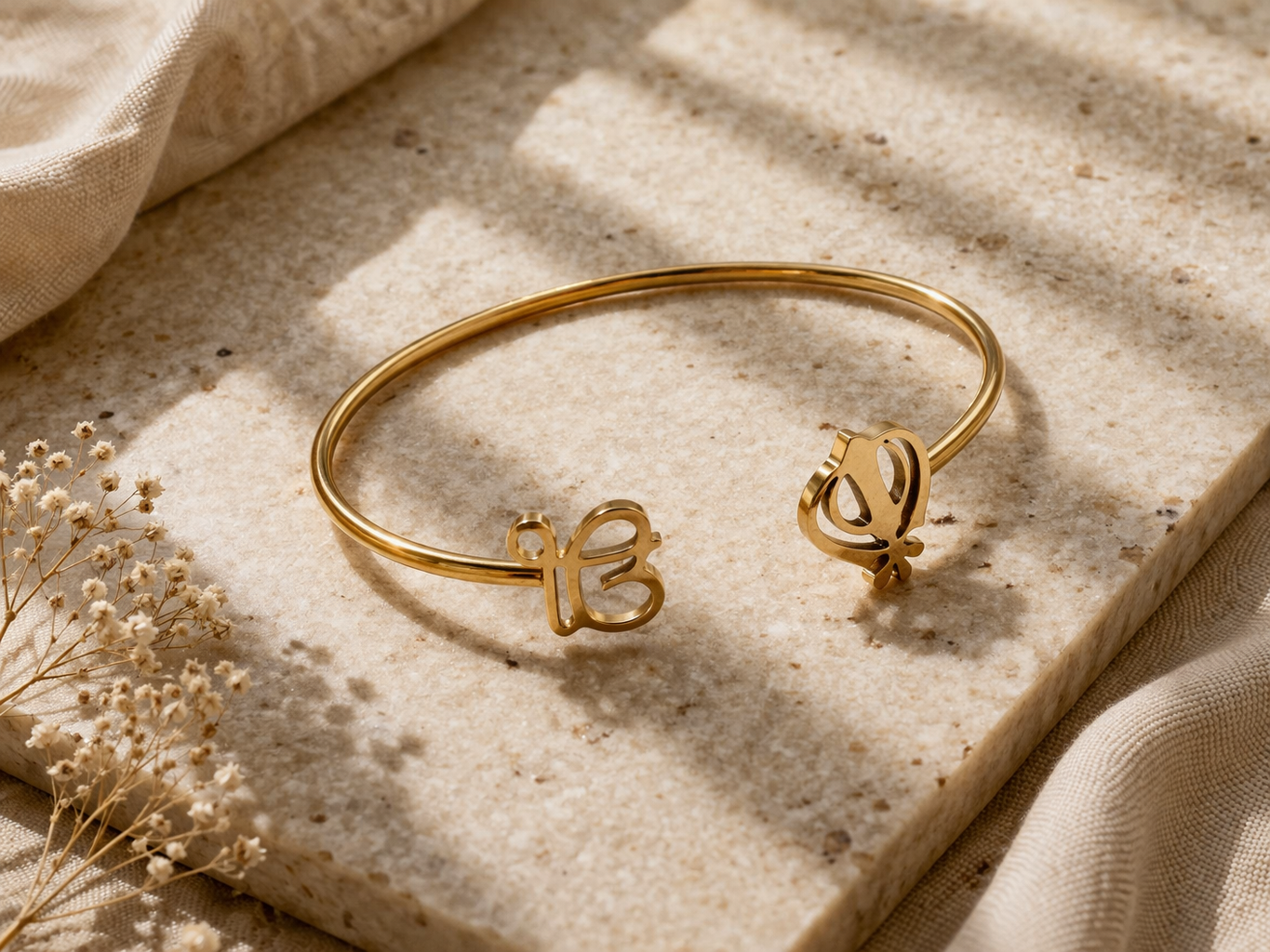 EK Onkar minimal engraved bracelet