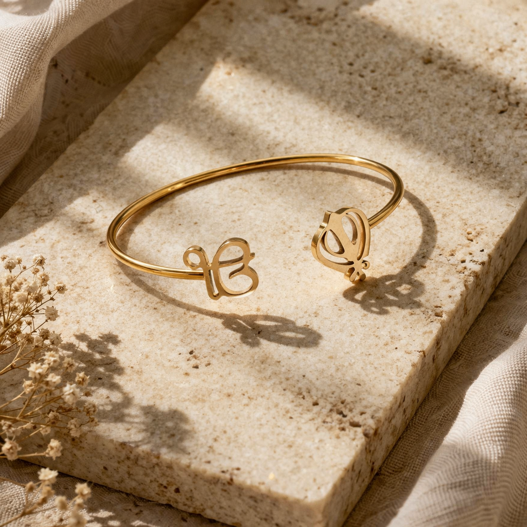 EK Onkar minimal engraved bracelet