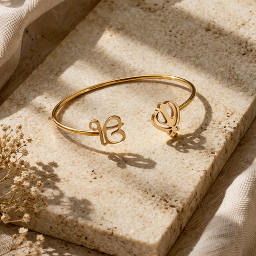 EK Onkar minimal engraved bracelet