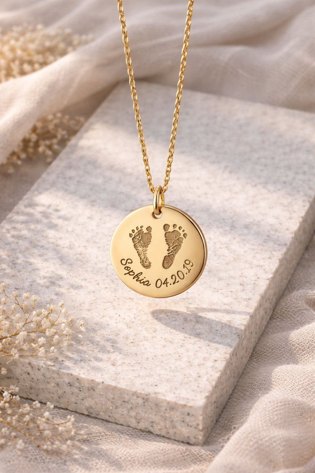 Forever Tiny - Personalized Baby
Footprint or Handprint Necklace